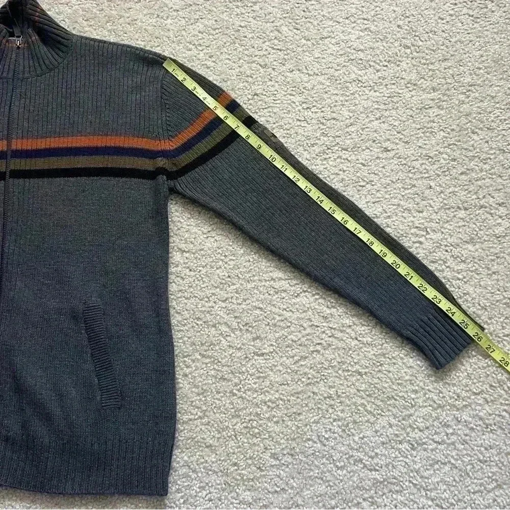 The North Face Sweater Mens Size Large A5 Series Knit Zip-Up Jacket Striped Gray